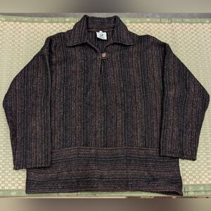 Vintage Cotswold 100% Wool Button Neck Sweater Men's Size XL Made in UK